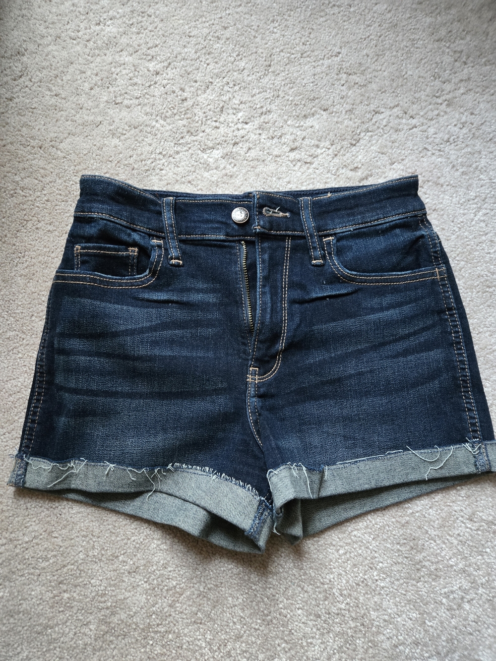 Hollister High Rise 3" Dark Denim Shorts